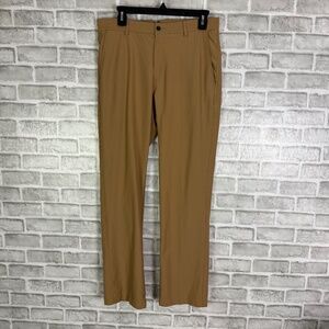 Dunning Golf Carmel Tan Performance Poly Stretch Pants Mens 30 x 30